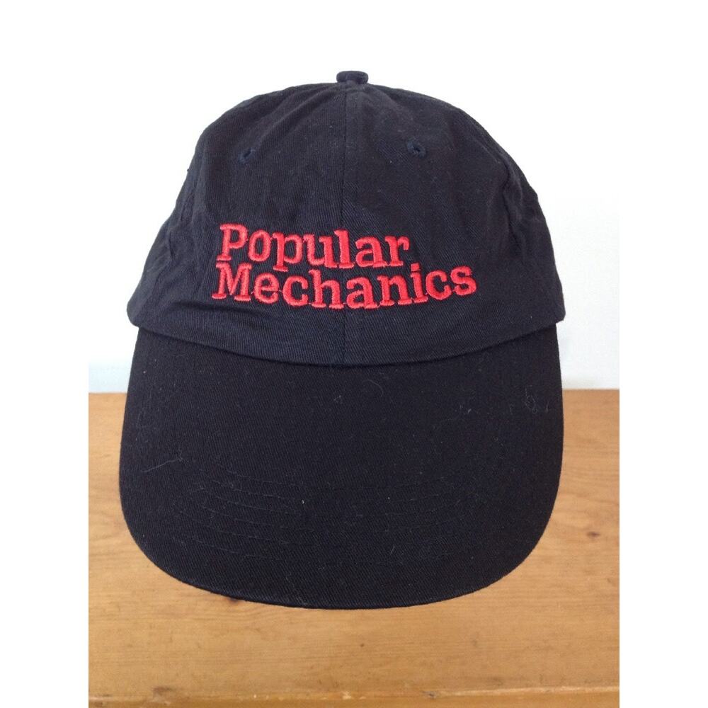 Popular Mechanics Embroidered Baseball Hat Black Adjustable One Size